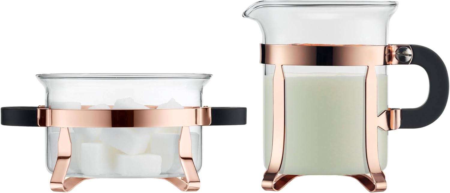 Coffee Tea Creamer - Glass Sugar and Creamer Set with