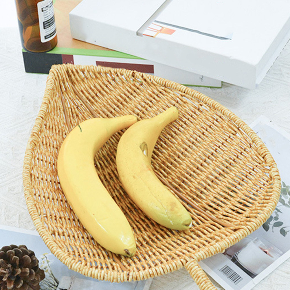 Coffee Tea Gift Basket - Plastic Reusable Woven Basket for Fruit