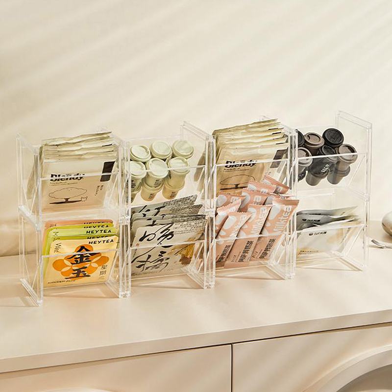 Coffee Tea Creamer - Vertical Tea Box Holder Stackable Tea
