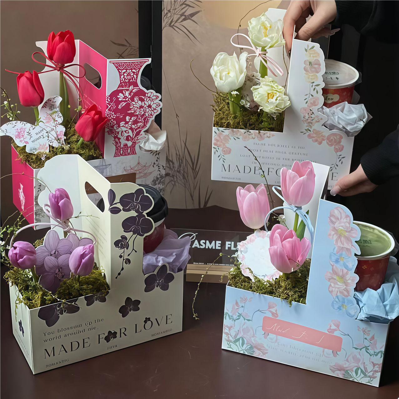 Handheld Coffee Flower Box Tea - Coffee Tea Gift Basket ulasan dan harga