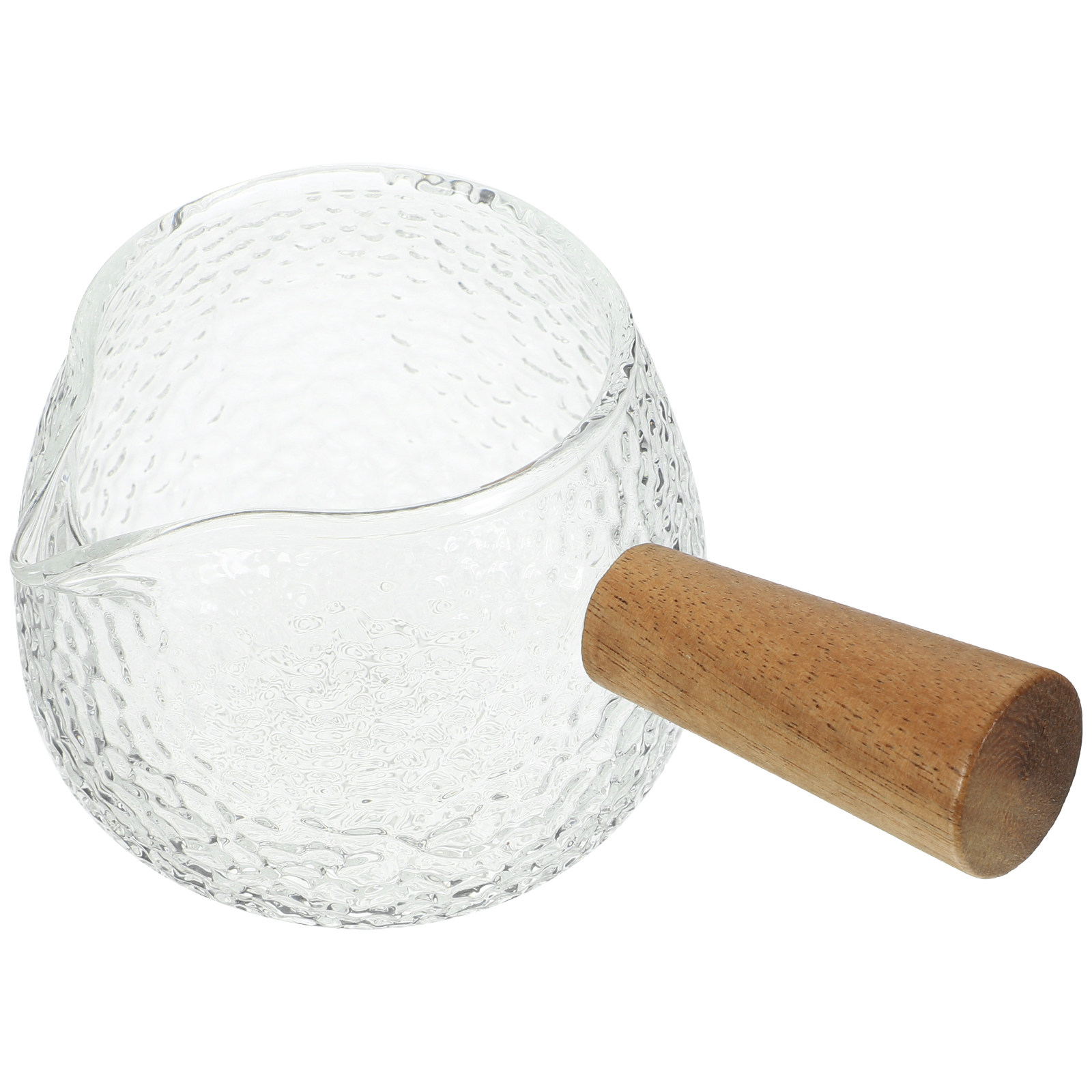 Wooden Handle Glass Milk Pitch - Coffee Tea Creamer ulasan dan harga