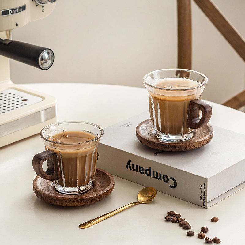 Glass Coffee Cup Set with Coas - Coffee And Tea Bar ulasan dan harga