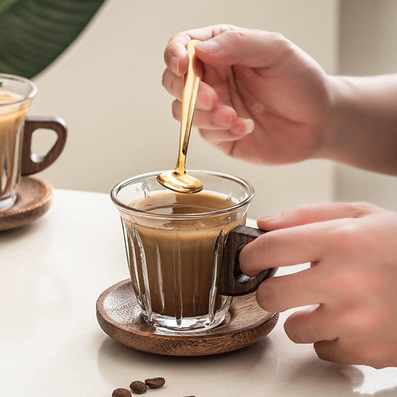 Glass Coffee Cup Set with Coas - Coffee And Tea Bar ulasan dan harga