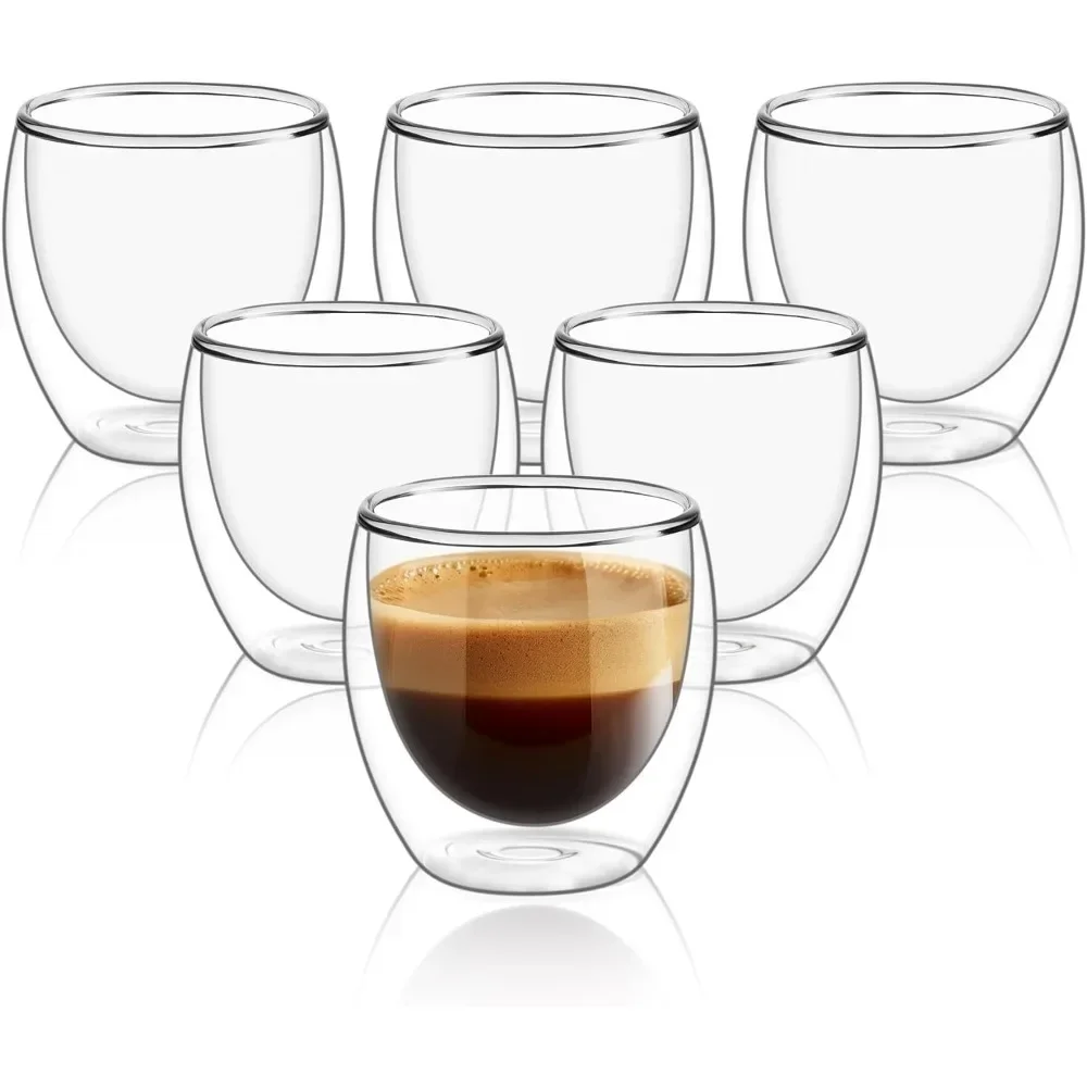 6 pcs Clear Double Wall Glass  - Coffee And Tea Bar ulasan dan harga