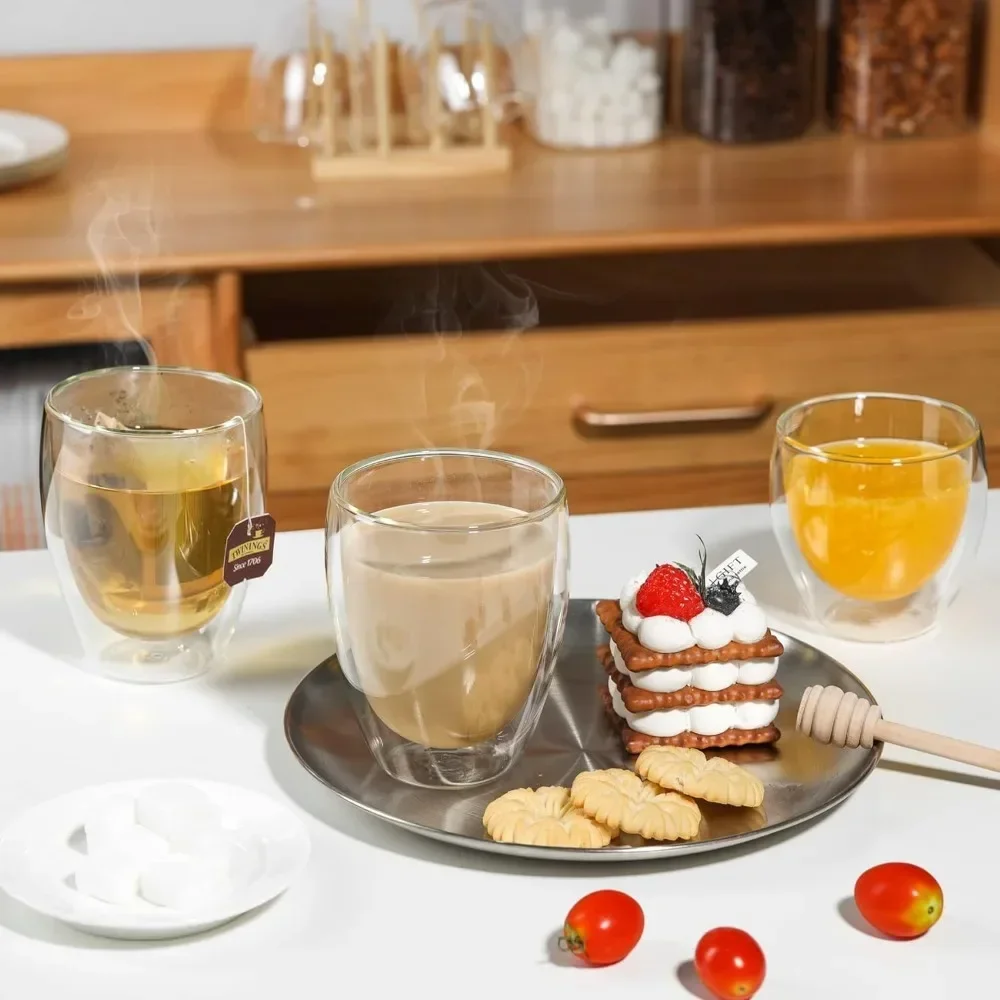 6 pcs Clear Double Wall Glass  - Coffee And Tea Bar ulasan dan harga