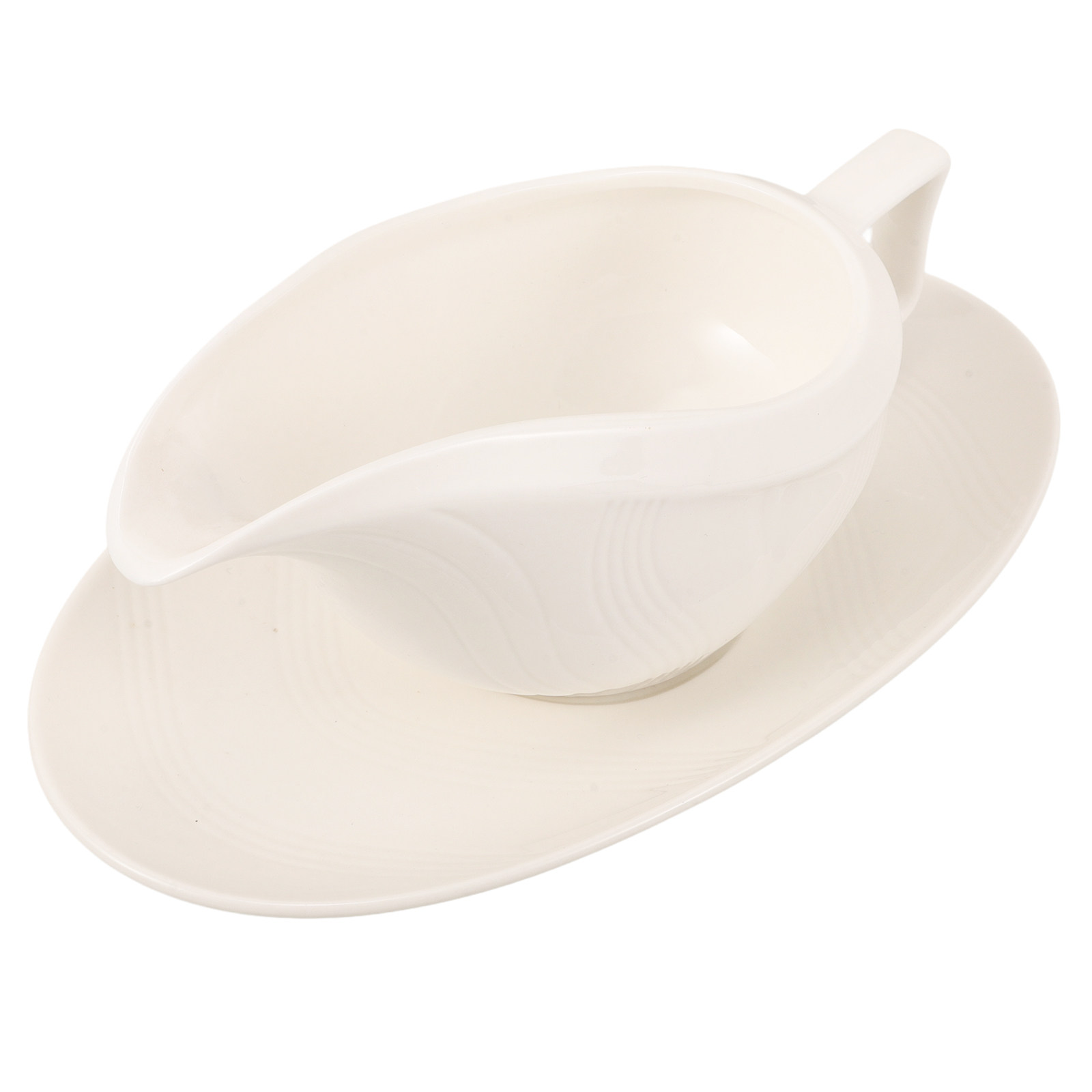 Ceramic Gravy Boat and Saucer  - Coffee Tea Creamer ulasan dan harga