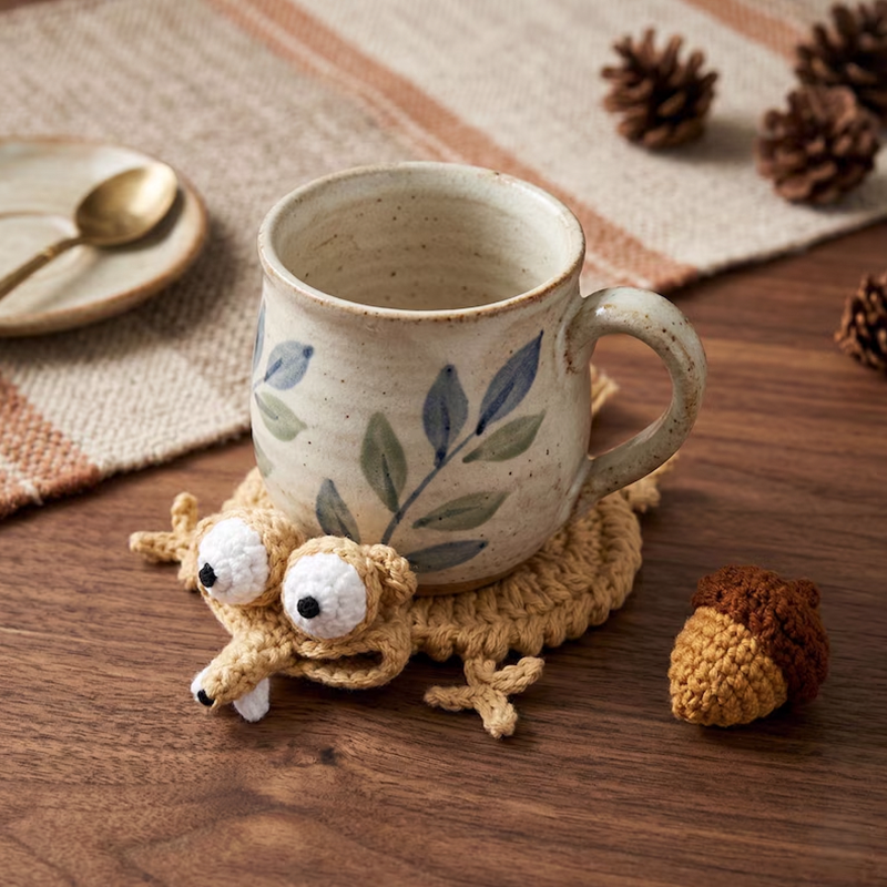 Cute Knitted Squirrel Coasters - Coffee Tea Knits ulasan dan harga