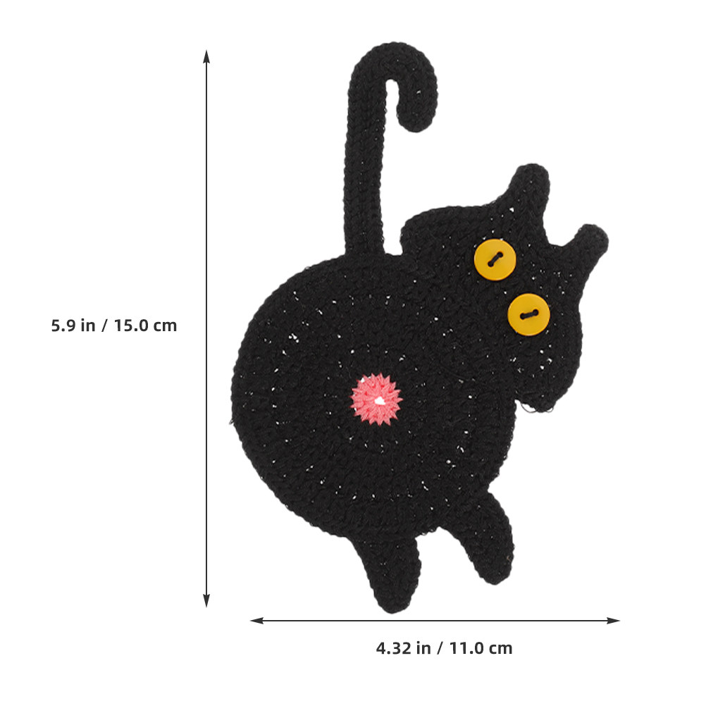 2pcs Black Cat Butt Coaster Cu - Coffee Tea Knits ulasan dan harga